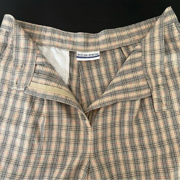 Vtg David Smith Womens Walking Shorts Size 10 Beige Plaid High Waist Made In USA - Picture 6 of 13